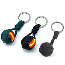Load image into Gallery viewer, Outdoor Umbrella Rope Weaving Key Ball Outdoor Self-defense Tool Steel Ball Seven Core Umbrella Rope Keychain Steel Ball Weaving Ball