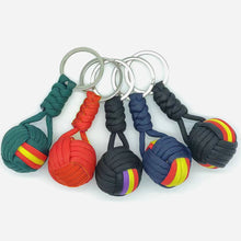 Load image into Gallery viewer, Outdoor Umbrella Rope Weaving Key Ball Outdoor Self-defense Tool Steel Ball Seven Core Umbrella Rope Keychain Steel Ball Weaving Ball