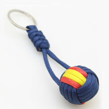 Load image into Gallery viewer, Outdoor Umbrella Rope Weaving Key Ball Outdoor Self-defense Tool Steel Ball Seven Core Umbrella Rope Keychain Steel Ball Weaving Ball