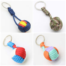 Load image into Gallery viewer, Outdoor Umbrella Rope Weaving Key Ball Outdoor Self-defense Tool Steel Ball Seven Core Umbrella Rope Keychain Steel Ball Weaving Ball