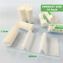 Load image into Gallery viewer, 10rolls 7.5cm x 4.5m Cotton PBT Elastic Bandage Medical Supply Conforming First Aid Gauze For Wound Dressing Emergency Care