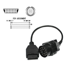 Load image into Gallery viewer, Car Diagnostic OBD Extension Cable OBD II Adapter for BMW 20pin to 16PIN Female Connector e36 e39 X5 Z3 for BMW 20pin to OBDII 16pin