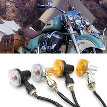 Load image into Gallery viewer, 2PCS Universal Motorcycle Turn Signal Lights Indicator Lamp Amber Flashers Light for Kawasaki Suzuki Harley Honda Cafe Racer