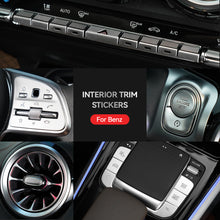 Load image into Gallery viewer, Car Steering Wheel Air Conditioning Button Central Control Mouse and Ignition Engine Start Button Covers Ignition Engine Start Buttons Decorstion Cover Trim Sticker For Mercedes Benz GLB GLA A B CLA