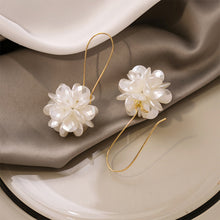 Load image into Gallery viewer, White Flower Ball Drop Earrings Geometric Pearl Buckle Dangle Earrings Elegant Earrings Jewelry Accessories Korean Fashion Gifts For Women