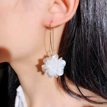 Load image into Gallery viewer, White Flower Ball Drop Earrings Geometric Pearl Buckle Dangle Earrings Elegant Earrings Jewelry Accessories Korean Fashion Gifts For Women