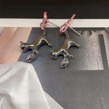 Load image into Gallery viewer, Black Cat Pink Bow Pendant Earrings Heart Rhinestone Earrings For Women Sweet Fashion Jewelry Accessories Gifts
