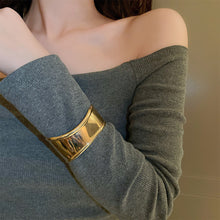 Load image into Gallery viewer, Irregular Fold Wide Cuff Bracelet Metal Adjustable Opening Bracelet For Women Luxury Minimalist Bangles Jewelry Accessories Gifts
