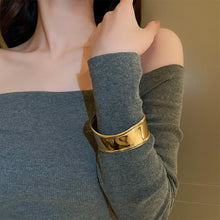 Load image into Gallery viewer, Irregular Fold Wide Cuff Bracelet Metal Adjustable Opening Bracelet For Women Luxury Minimalist Bangles Jewelry Accessories Gifts