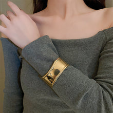 Load image into Gallery viewer, Irregular Fold Wide Cuff Bracelet Metal Adjustable Opening Bracelet For Women Luxury Minimalist Bangles Jewelry Accessories Gifts