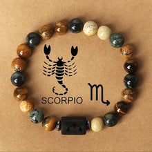 Load image into Gallery viewer, 12 Constellations Bracelet for Men and Women Natural Stone Beaded Bracelet Fashion Jewelry Accessories Gifts for Couples Friendship