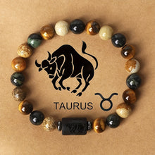 Load image into Gallery viewer, 12 Constellations Bracelet for Men and Women Natural Stone Beaded Bracelet Fashion Jewelry Accessories Gifts for Couples Friendship
