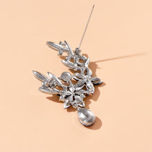 Load image into Gallery viewer, Blue Crystal Flower Brooch Elegant Pearl Brooches For Women Temperament Rhinestone Drop Pendent Pin Fashion Jewelry Accessories Gifts