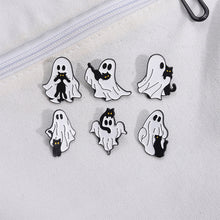 Load image into Gallery viewer, Cute Ghost Enamel Pins Lovely Black Cat Brooches Cartoon Metal Lapel Badge Halloween Animal Jewelry Accessories Gift for Women Men