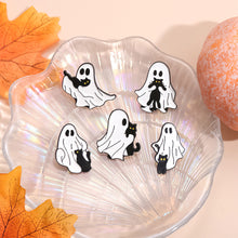 Load image into Gallery viewer, Cute Ghost Enamel Pins Lovely Black Cat Brooches Cartoon Metal Lapel Badge Halloween Animal Jewelry Accessories Gift for Women Men
