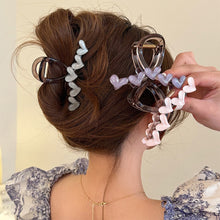 Load image into Gallery viewer, Small Heart-shaped Hair Clip for Women Acrylic Transparent Hair Claws Non-Slip Strong Holder Shark Hairpin Elegant Commuter Hair Accessories Ponytail Headdress