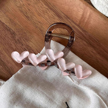 Load image into Gallery viewer, Small Heart-shaped Hair Clip for Women Acrylic Transparent Hair Claws Non-Slip Strong Holder Shark Hairpin Elegant Commuter Hair Accessories Ponytail Headdress
