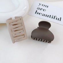 Load image into Gallery viewer, 3PCS New Fashion Coffee Color Hair Clip for Women Frosted Geometric Hair Claws Cute Shark Hairpin Back of Head Barrettes Elegant Commuter Hair Accessories Ponytail Headdress