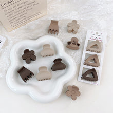 Load image into Gallery viewer, 3PCS New Fashion Coffee Color Hair Clip for Women Frosted Geometric Hair Claws Cute Shark Hairpin Back of Head Barrettes Elegant Commuter Hair Accessories Ponytail Headdress