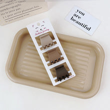 Load image into Gallery viewer, 3PCS New Fashion Coffee Color Hair Clip for Women Frosted Geometric Hair Claws Cute Shark Hairpin Back of Head Barrettes Elegant Commuter Hair Accessories Ponytail Headdress
