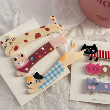 Load image into Gallery viewer, Cute Long Cat Duckbill Hair Clip Sweet Girl Funny Bangs Make-up Tools Hairpin Cartoon Animal Headwear Korean Style Hair Accessories Gifts