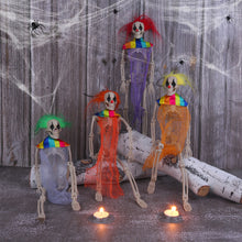 Load image into Gallery viewer, Hanging Skeleton Movable Joints Decoration Scary House Scary Pendant Props Halloween Party Yard Garden Decoration Fake Skull