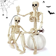 Load image into Gallery viewer, Hanging Skeleton Movable Joints Decoration Scary House Scary Pendant Props Halloween Party Yard Garden Decoration Fake Skull