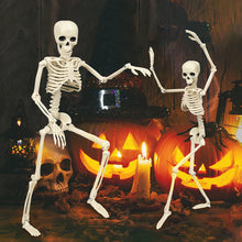 Load image into Gallery viewer, Hanging Skeleton Movable Joints Decoration Scary House Scary Pendant Props Halloween Party Yard Garden Decoration Fake Skull