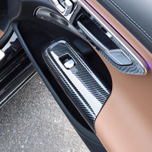 Load image into Gallery viewer, 4Pcs/Set Car Interior Door Window Glass Lifting Panel Modification Glass Button Decorative Stickers Carbon Fiber For Mercedes Benz E260L E300L 2024 LHD