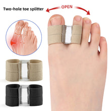 Load image into Gallery viewer, SEBS Breathable Soft Double Hole Toe Splitter Washable Reusable Thumb Valgus Corrector Big Foot Bone Overlap Toe Separator Foot Care