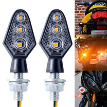 Load image into Gallery viewer, 2Pcs Motorcycle Turn Signal Lights Turn Signal Lights 3LED Turn Signal Warning Indicators Blinker Amber Light Scooter