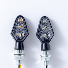 Load image into Gallery viewer, 2Pcs Motorcycle Turn Signal Lights Turn Signal Lights 3LED Turn Signal Warning Indicators Blinker Amber Light Scooter