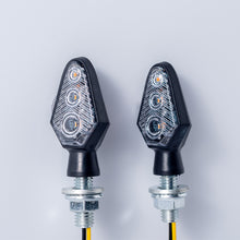 Load image into Gallery viewer, 2Pcs Motorcycle Turn Signal Lights Turn Signal Lights 3LED Turn Signal Warning Indicators Blinker Amber Light Scooter