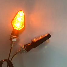 Load image into Gallery viewer, 2Pcs Motorcycle Turn Signal Lights Turn Signal Lights 3LED Turn Signal Warning Indicators Blinker Amber Light Scooter