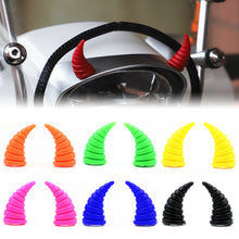 Load image into Gallery viewer, 2Pcs Motorcycle Helmet Devil Horns Long Threaded Bull Horn Electric Front Rear Bumper Decor Accessories For Car Bike Helmets Stickers