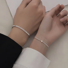 Load image into Gallery viewer, 2Pcs/pair Fashion Stainless Steel Couple Bracelets Heart Charm Creative Chain Bracelets Jewelry Gift For Women Men