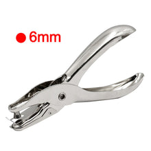 Load image into Gallery viewer, 1 Pc Metal 6mm Pore Diameter Punch Pliers Single Hole Puncher Hand Paper Scrapbooking Punches 1-8 Pages Paper Hole Puncher