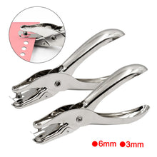 Load image into Gallery viewer, 1 Pc Metal 6mm Pore Diameter Punch Pliers Single Hole Puncher Hand Paper Scrapbooking Punches 1-8 Pages Paper Hole Puncher