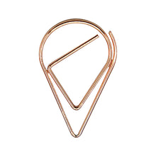 Load image into Gallery viewer, 100Pieces Metal Material Drop Shape Paper Clips Gold Silver Color Kawaii Cute Bookmark Clip Stationery Office School Supplies