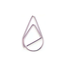 Load image into Gallery viewer, 100Pieces Metal Material Drop Shape Paper Clips Gold Silver Color Kawaii Cute Bookmark Clip Stationery Office School Supplies