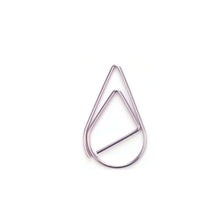 Load image into Gallery viewer, 100Pieces Metal Material Drop Shape Paper Clips Gold Silver Color Kawaii Cute Bookmark Clip Stationery Office School Supplies