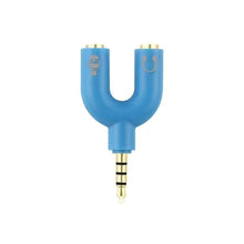 Load image into Gallery viewer, U Type Adapter Dual 3.5 MM Headphone Plug Audio Cables Splitter Microphone 2 In 1 Swivel Connector Audio Converter
