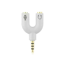 Load image into Gallery viewer, U Type Adapter Dual 3.5 MM Headphone Plug Audio Cables Splitter Microphone 2 In 1 Swivel Connector Audio Converter