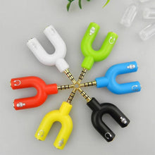 Load image into Gallery viewer, U Type Adapter Dual 3.5 MM Headphone Plug Audio Cables Splitter Microphone 2 In 1 Swivel Connector Audio Converter