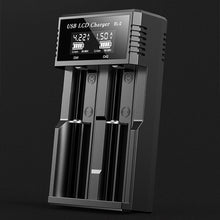 Load image into Gallery viewer, USB LCD Battery Smart Charger 1 / 2 Slots Dual For 18650 3.7V Rechargeable Lithium Battery For 1.2V NI-MH AA / AAA Battery