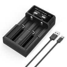 Load image into Gallery viewer, USB LCD Battery Smart Charger 1 / 2 Slots Dual For 18650 3.7V Rechargeable Lithium Battery For 1.2V NI-MH AA / AAA Battery