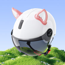 Load image into Gallery viewer, 2Pcs Motorcycle Helmet Cat Ears Motocross Electric Car Helmet Accessories Driving Styling Helmet Decroation