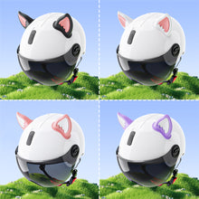 Load image into Gallery viewer, 2Pcs Motorcycle Helmet Cat Ears Motocross Electric Car Helmet Accessories Driving Styling Helmet Decroation
