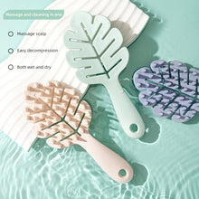 Load image into Gallery viewer, Leaf Shaped Shampoo Brush Household Silicone Handle Shampoo Hair Comb High Elasticity Portable Massage Shampoo Brush