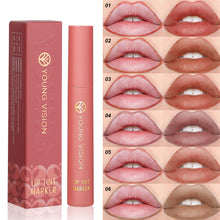 Load image into Gallery viewer, 6 Colors Matte Velvet Nude Lip Dye Pen Lip Gloss Waterproof Non-fading Long-lasting Lip Glaze Lip Makeup Cosmetics